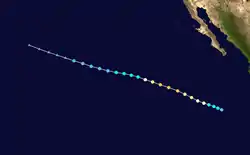 Parcours de l'ouragan Bud