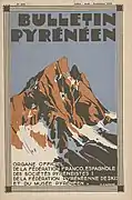 Illustration en couleurs d'un magazine avec une montagne et l'inscription « BULLETIN PYRÉNÉEN ».
