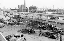 La gare de Calais-Maritime en mai 1940, après les bombardements et l'arrivée de la Wehrmacht.
