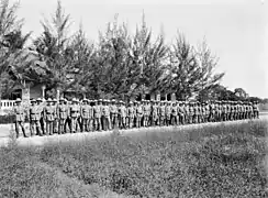 Landsturm de l'Afrique orientale (Tanzanie) ; avec les askaris, ils se battent jusqu'en 1918, notamment contre l'Armée des Indes.