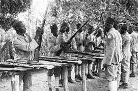 Des auxiliaires de police (Polizeiaskaris) en Afrique orientale en 1906.