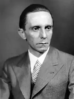 Photographie en noir et blanc de Joseph Goebbels