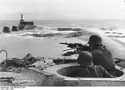 Un poste du mur de l'Atlantique, en 1944.