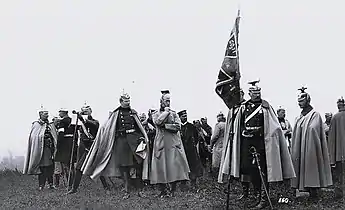 L'empereur et le prince-héritier lors des Kaisermanöver de 1908, en Alsace-Lorraine.
