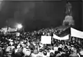 Manifestation en janvier 1990, dans le contexte de la réunification allemande.