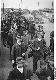 Rapatriement de prisonniers de guerre allemands à Francfort-sur-l'Oder, 1946