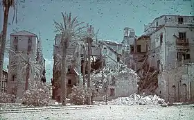La ville après les bombardement alliés de la seconde guerre mondiale