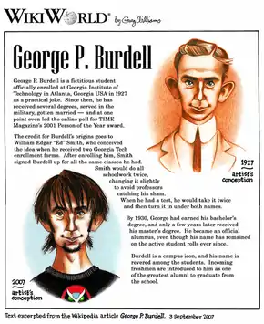 Caricature du personnage de George P. Burdell.