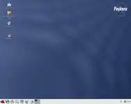 Fedora Core 2 (mai 2004) : GNOME avec le thème Bluecurve.