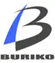 Logotype représentant un B en bleu et en noir avec en dessous un texte en noir où il y a écrit Buriko en majuscules