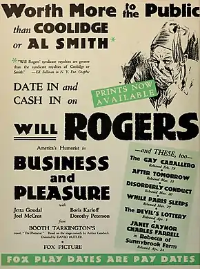 Description de l'image Business and Pleasure ad in The Film Daily, Jan-Jun 1932 (page 438 crop).jpg.