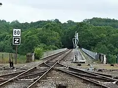 Les voies débouchent sur le viaduc de Busseau.