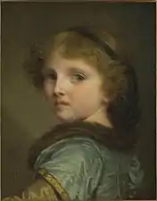 Buste de jeune fille,avant 1840huile sur toile.