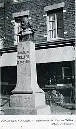 Buste de Charles Tellier« Monument à Charles Tellier à Condé-sur-Noireau », sur À nos grands hommes,,