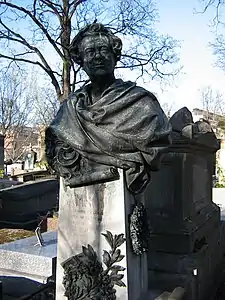 Buste de Joseph Samson (1880), Paris, cimetière de Montmartre.