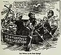 But Where Is the Boat Going ?, prix Pulitzer 1944. Le gouvernement américain mobilise pour la Seconde Guerre mondiale, « mais où va le bateau ? ».