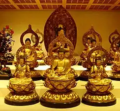 Les cinq grands bouddhas du panthéon bouddhique.