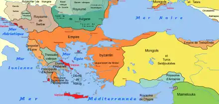 Carte de l'Empire en 1265