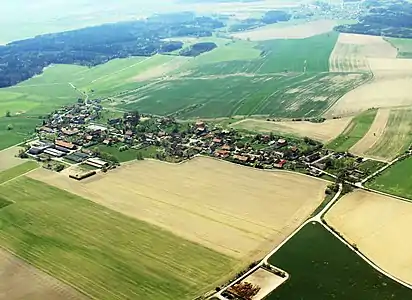 Byzhradec : vue aérienne.