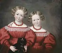 Céline and Rosalvina Pelletier, vers 1838, Bibliothèque et Archives Canada