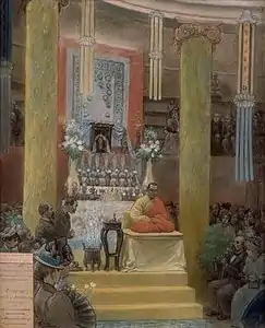 Cérémonie bouddhique lamaïque au musée Guimet et le 27 juin 1898, pastel, Paris, musée Guimet.