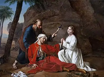 La Mort de Malek-Adhel (salon de 1814). Musée d'art et d'archéologie d'Aurillac.