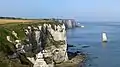 Côte d'Albâtre entre Étretat et Yport. Juillet 2019.