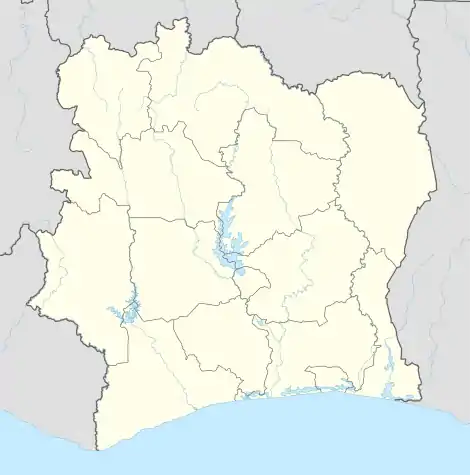 Carte des aéroports de Côte d'Ivoire