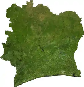 carte : Géographie de la Côte d'Ivoire