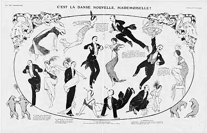 Caricatures de danses animalières dans La Vie parisienne par Georges Léonnec