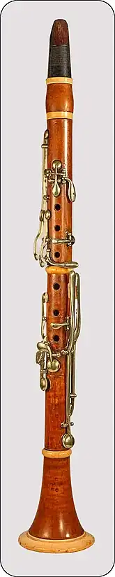 Clarinette à 13 clés par Iwan Müller, trous de tonalité avec un siège conique et tampons en cuir, inventée en 1809