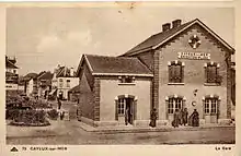 La gare, vers 1920.