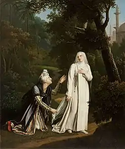 Mathilde surprise dans les jardins de Damiette par Malek Adhel (Salon de 1817).
