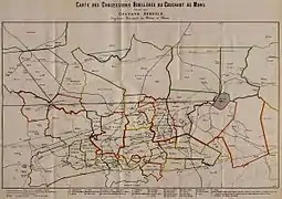 Carte des concessions houillères du couchant de Mons