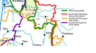 Limites de la partie nord de la Gascogne ancienne