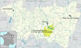 Localisation de Communauté de communes de la Vôge vers les Rives de la Moselle