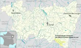 Localisation de Communauté de communes des Mynes et Hautes-Vosges du sud