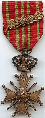 Croix de guerre belgeavec palmes