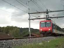 L'avant du train (ligne régionale menant à Lausanne).