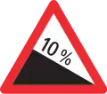 Symbole de danger de forte descente