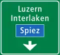 4.69 Panneau de présélection au- dessus d'une voie de circulation sur autoroute et semi-autoroute