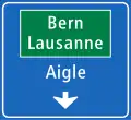 4.41 Panneau de présélection au-dessus d'une voie de circulation sur route principale