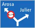 4.40 Indicateur de direction avancé annonçant des restrictions