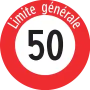 2.30.1 Vitesse maximale 50, Limite générale