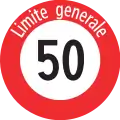 2.30.1 Vitesse maximale 50, limite générale (i)