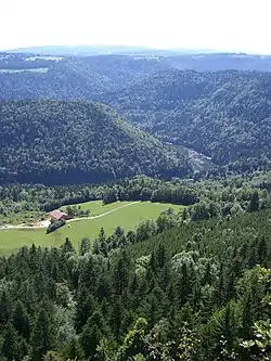 Les gorges depuis le belvédère de la Cendrée.