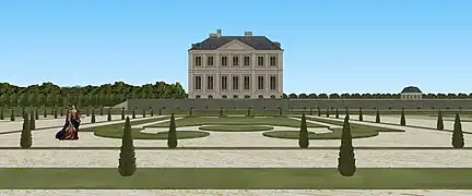 Façade latérale nord du château de l'Étang, vers 1705.