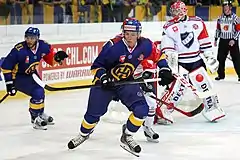 Photographie couleur d'un match de hockey