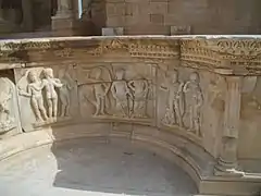 Bas-relief du jugement de Paris, théâtre antique de Sabratha, Libye