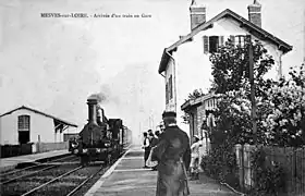 Gare et locomotive PLM N°74.